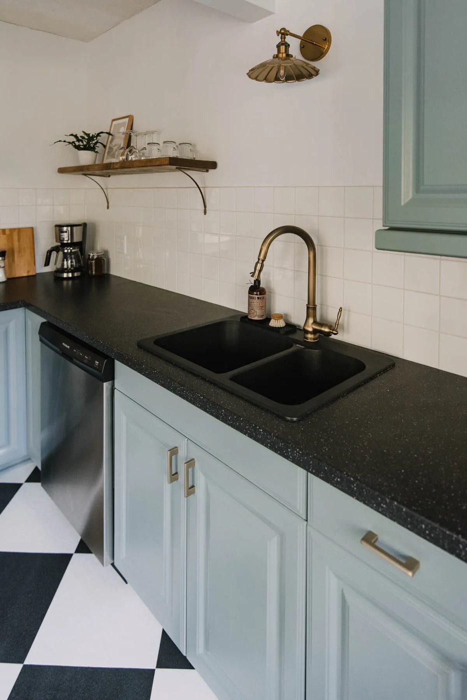 Best Blue Paint Colors Light Blue Gray Kitchen Cabinets BM Province Blue, Lemon Thistle