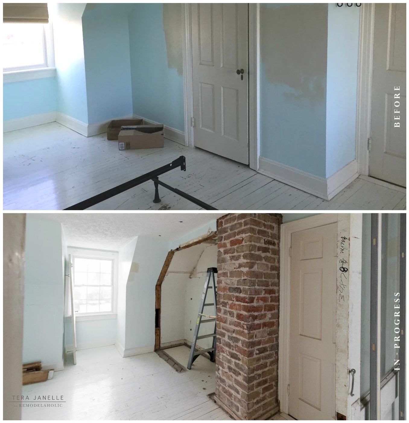 She turned the old cramped closet into a striking built-in storage shelving space!