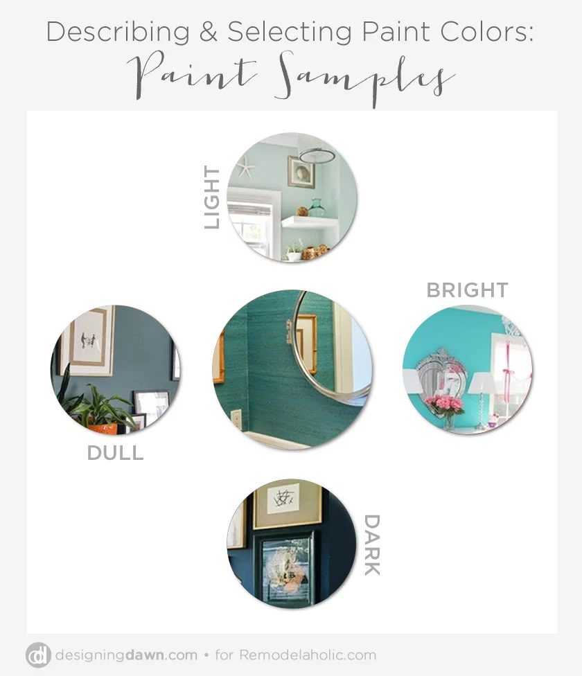 Describing Color: Turquoise walls that are light, bright, dull, and dark. This is a great guide for describing color so everyone in a home decor project is on the same page!