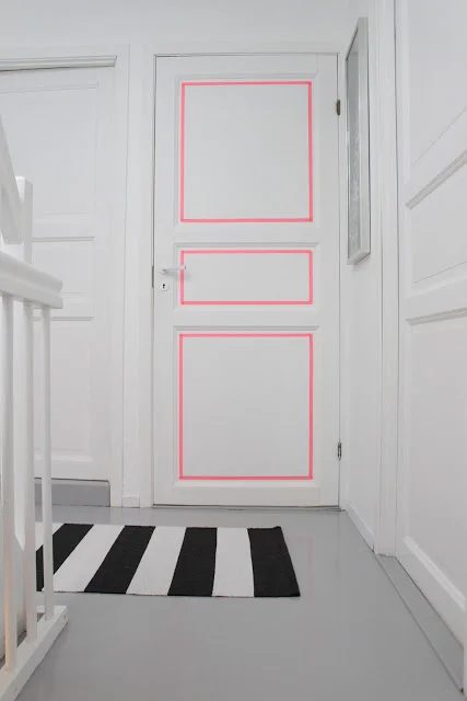 washi tape home decor - door and wall outlines