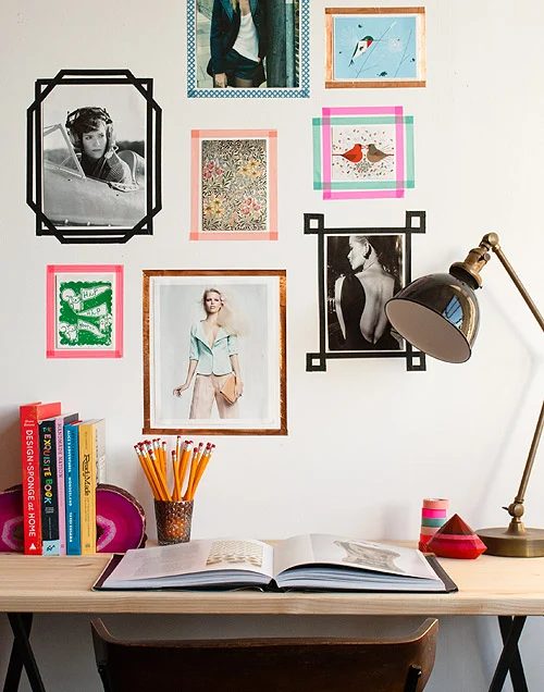 washi tape home decor - gallery of frames, Design Sponge