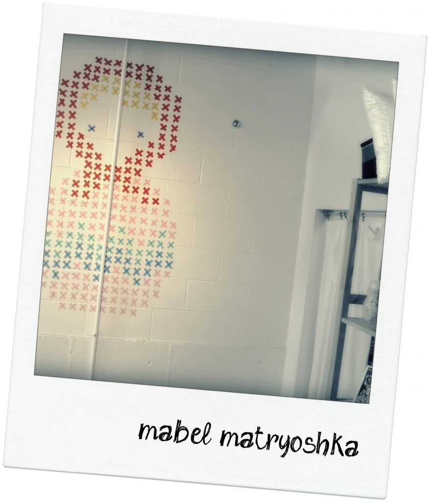 washi tape home decor - cross stitch wall mural, Sewn Studio