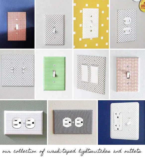 washi tape home decor - light switch plates, Crab and Fish