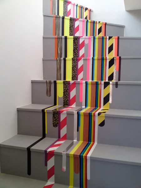 washi tape home decor - striped accent stairs, I am Pascal