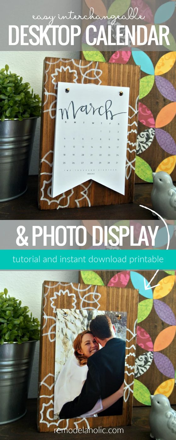 clearly direct and affordable last-minute gift option for the grandparents -- an interchangeable desk calendar and photo display! Get the walkthrough and printable calendar set at