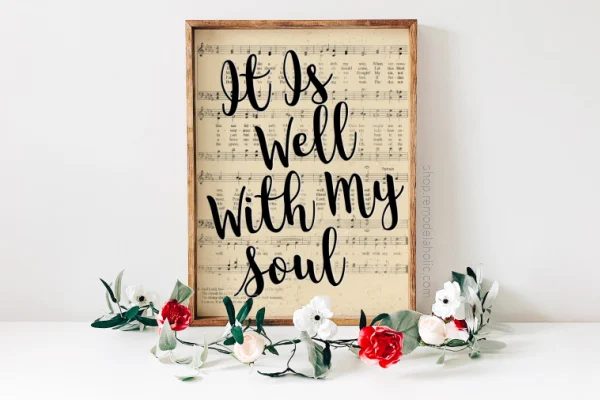 Printable Vintage Sheet Music Art, Easter Hymn It Is Well With My Soul Bekob