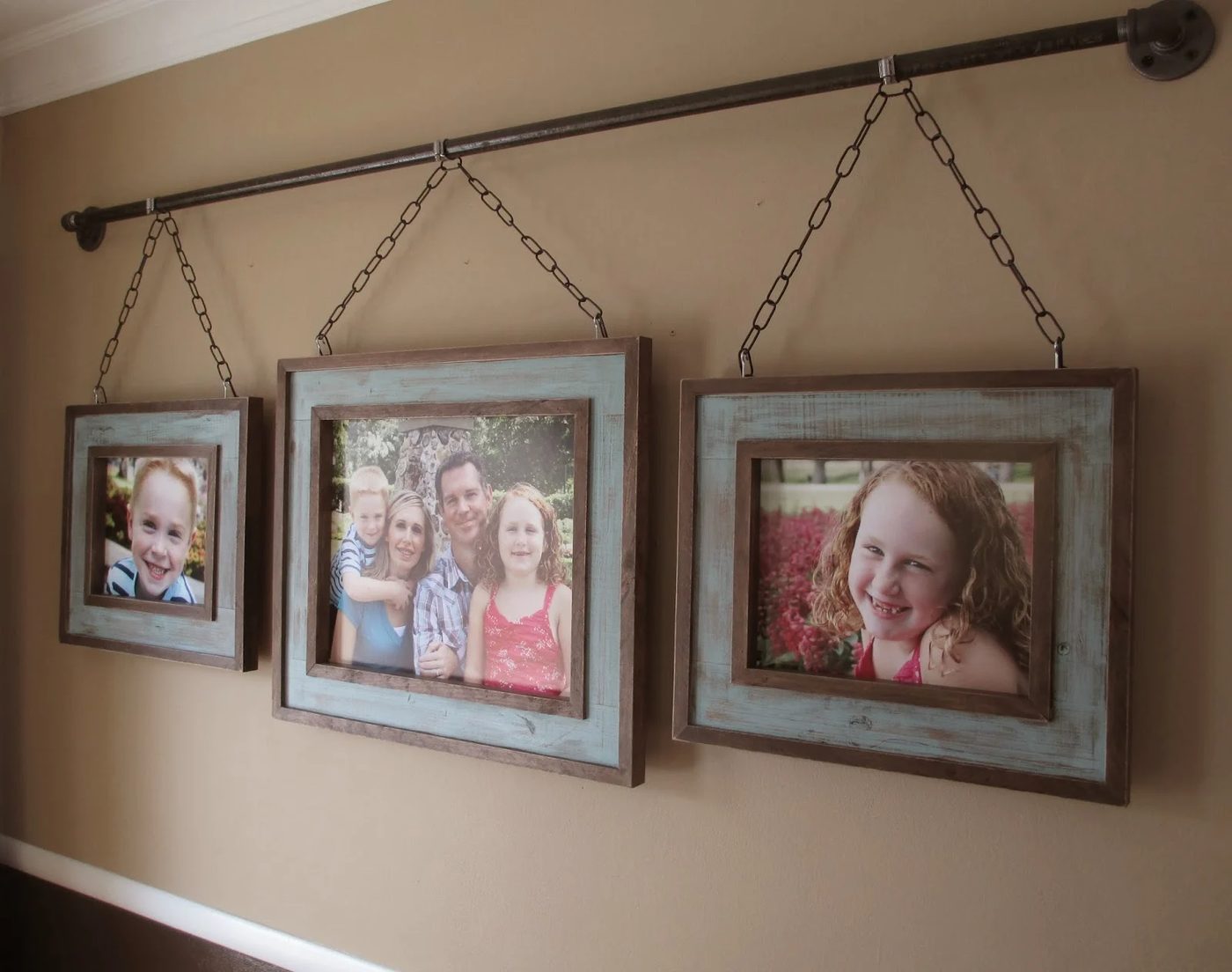 industrial photo frame display (Kruse's Workshop)