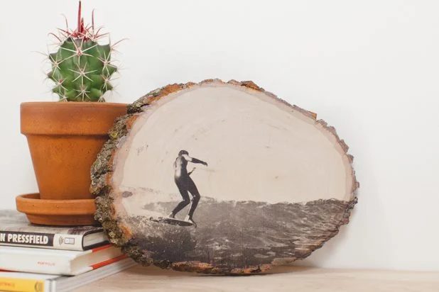 photo printed on a wood slice (ehow)