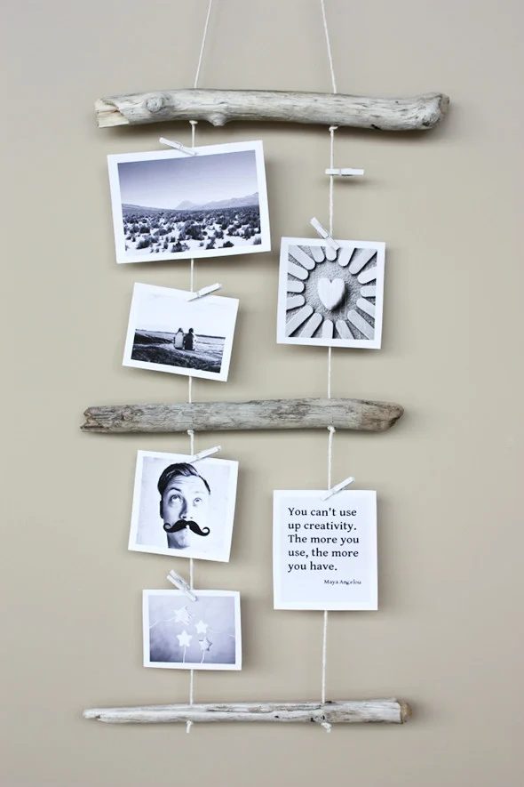 driftwood clothesline photo or art print display (Morning Creativity)