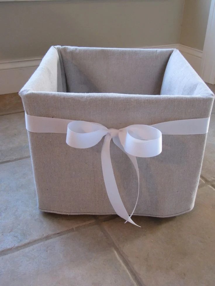 dropcloth covered milk crate