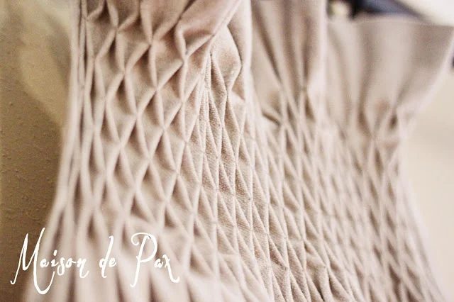 smocked curtains from a dropcloth