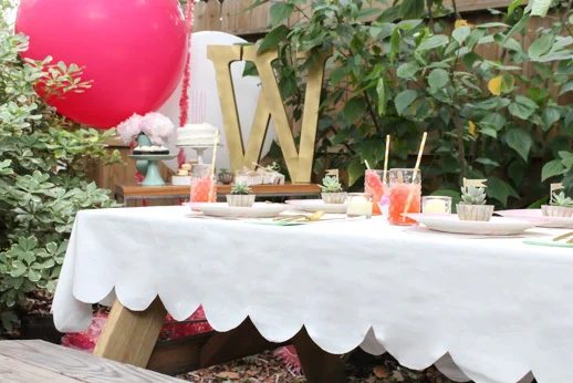 scalloped dropcloth tablecloth