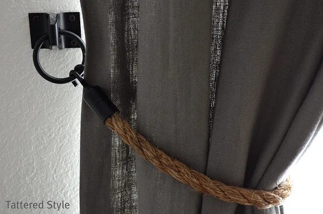 handmade rope tie backs white curtains