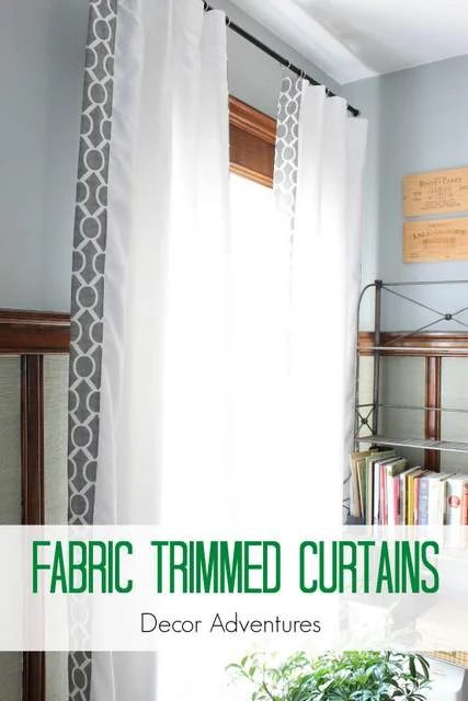 add thick fabric trim to white curtains