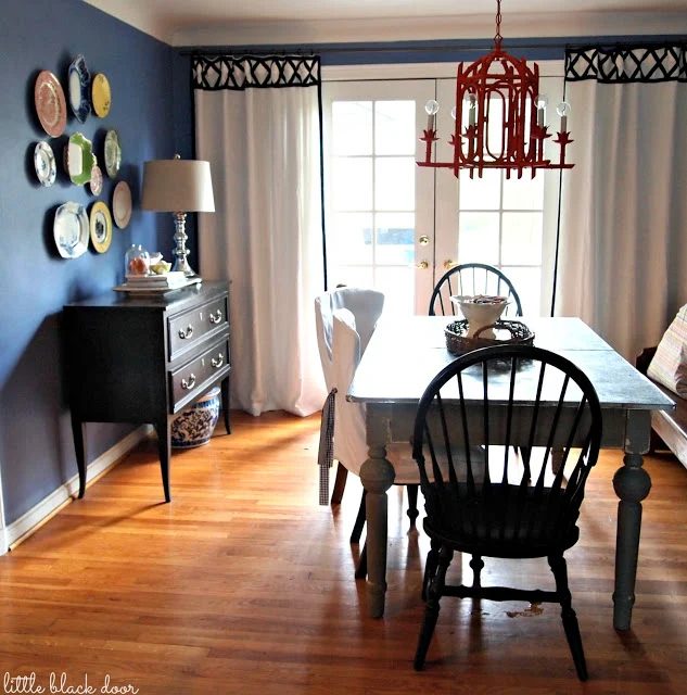add criss cross trim top white curtains