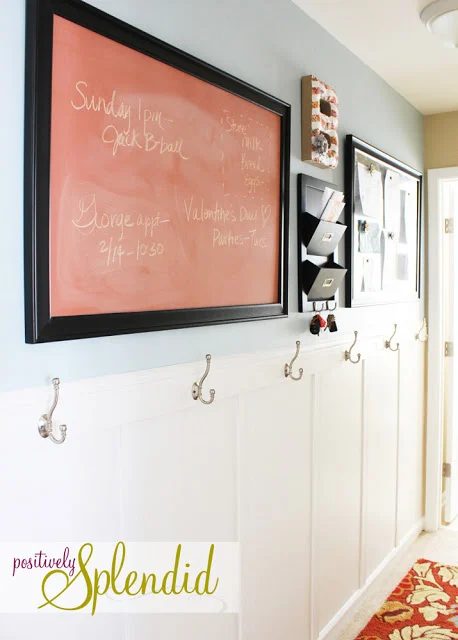 Decorate A Hallway Hall Command Center With Hooks And Board And Batten Wainscoting Positively Splendid Via Bekob