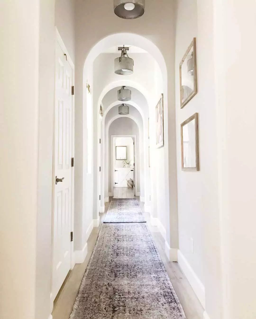 Transitional Arched Hall With Repeated Lights