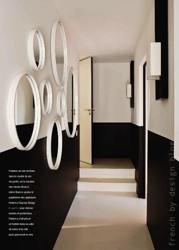 Decorate A Hallway Dramatic Two Tone Stripe With Mirrors French By Design Via Escapade Featured On Bekob