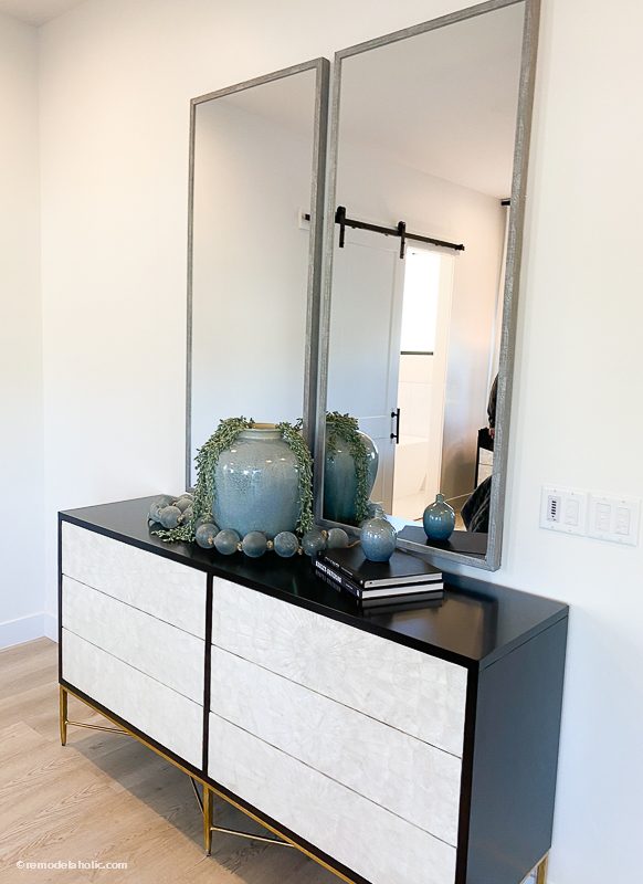 How to Decorate a Hallway - Mirrors over Dresser Buffet Console Table