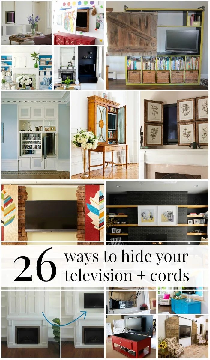 26 Ways to Cut Visual Clutter and Hide Your Television, Electronics, and Cords @Bekob