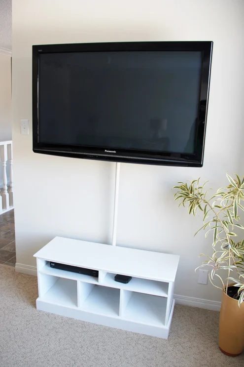 hide television wires with shower rod cover (Fresh Crush)