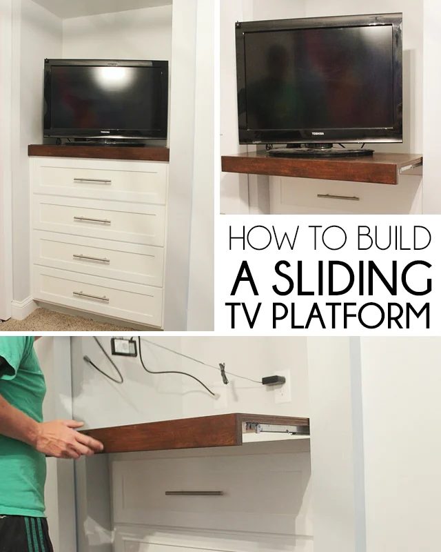 handmade sliding platform for tv (Home Coming)