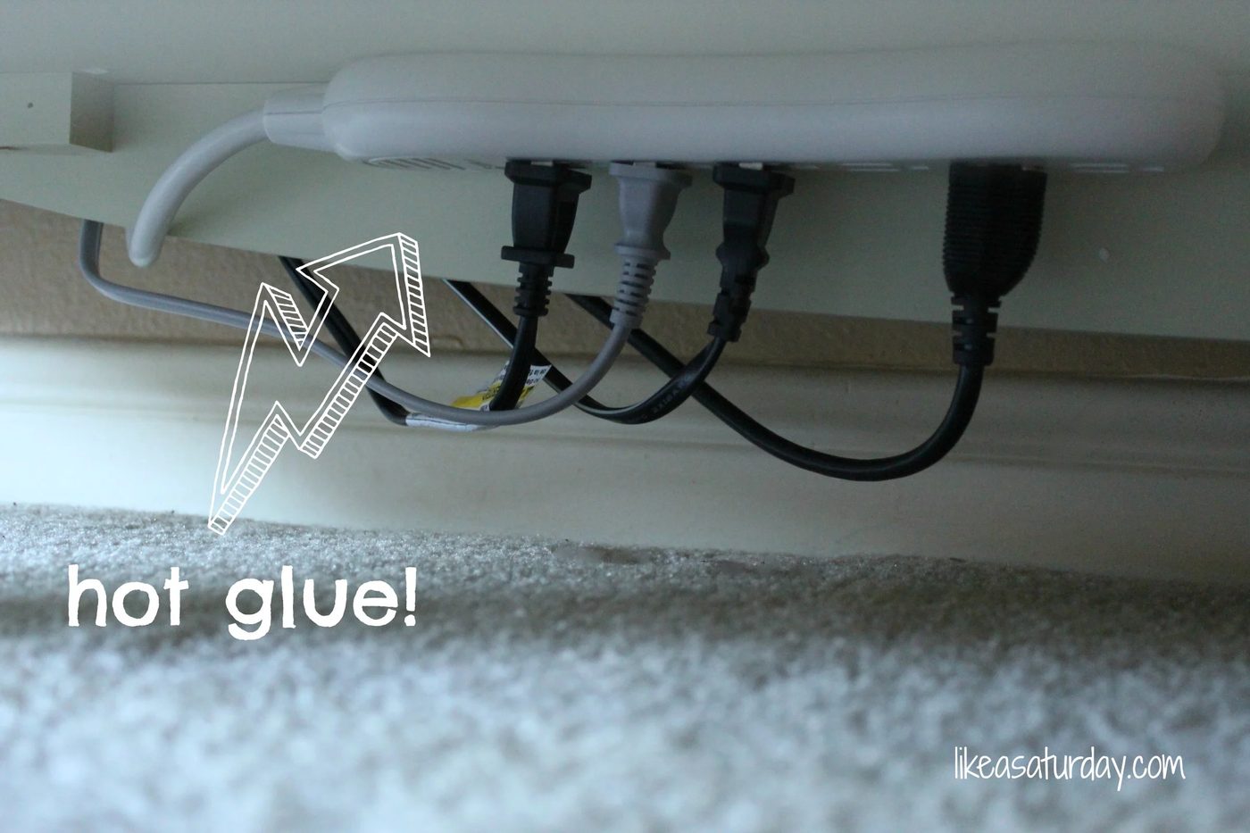 hiding television cords (Like a Saturday)
