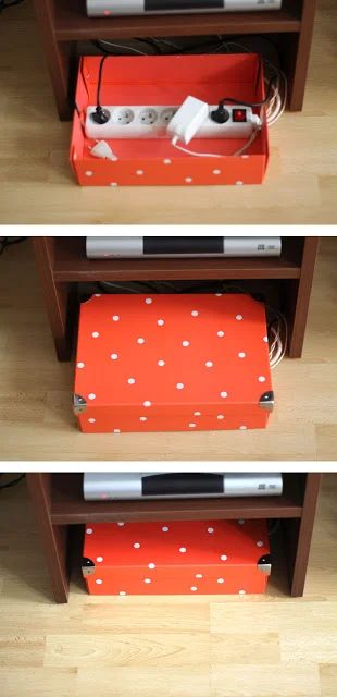 use a decorative box to hide cords (simplette)