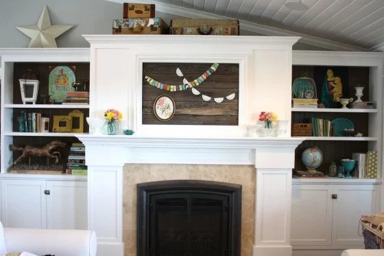 make a reclaimed wood cover for a framed tv (The Pleated Poppy)