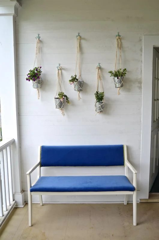 straightforward macrame hanging planters with low-cost IKEA metal buckets by Ciburbanity