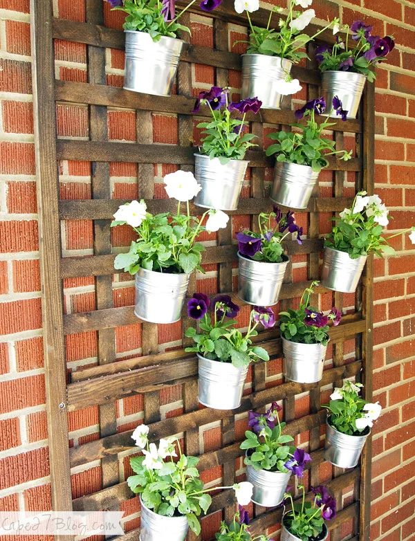 vertical planter using low-cost metal buckets from IKEA, by Cape 27