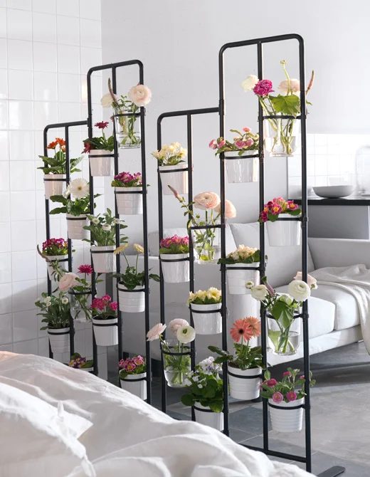 This inexpensive IKEA plant stand is great for a room divider, inside or outside