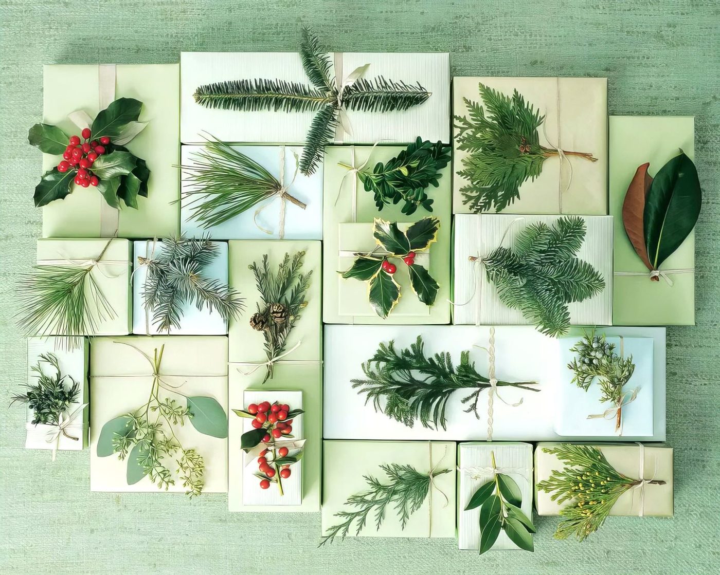 Pine Cuttings Decorating Gift Wrap 015110