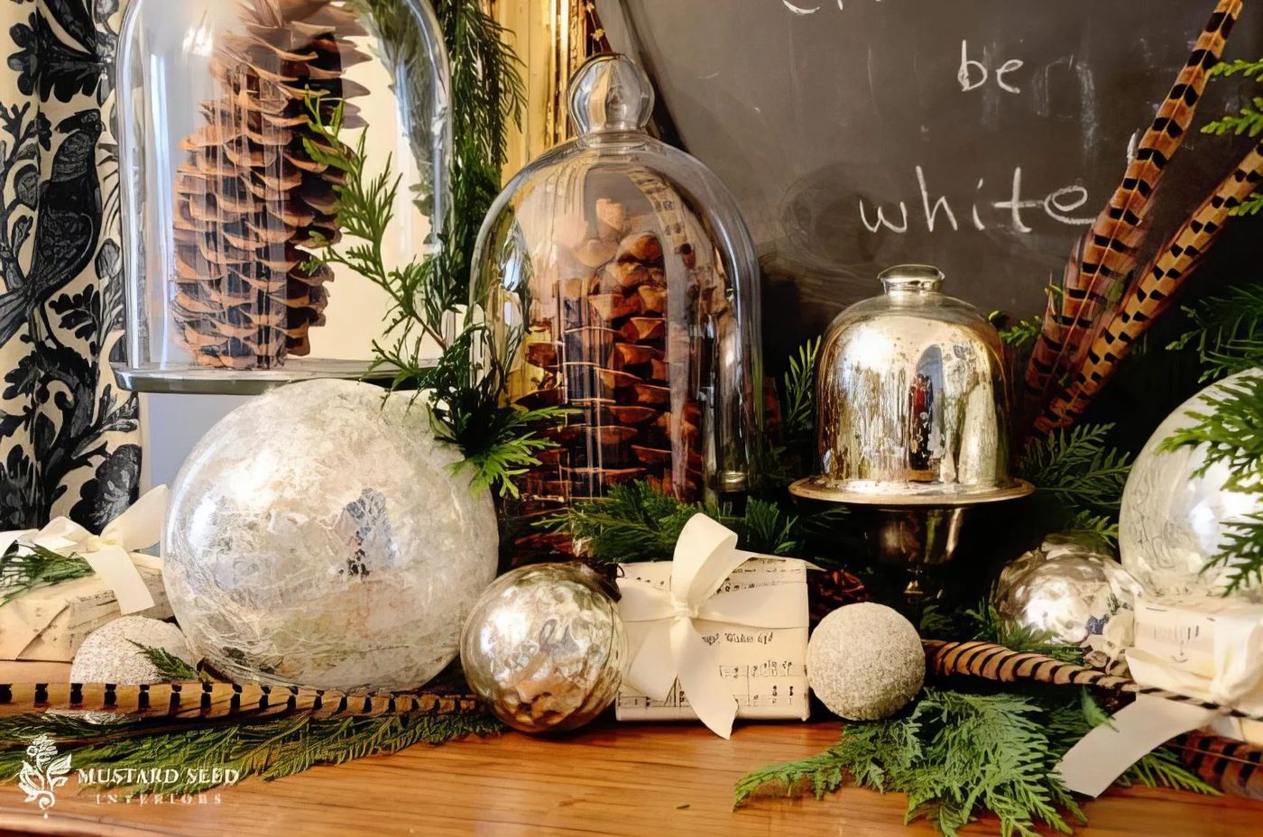 Tuck Sprigs Of Evergreen Into Mantel Decorations Miss Mustard Seed Via @Bekob 600x398 032929