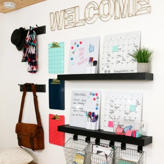The Quickest And Easiest Way To Hang Shelves And Hooks For A Family Organization Center