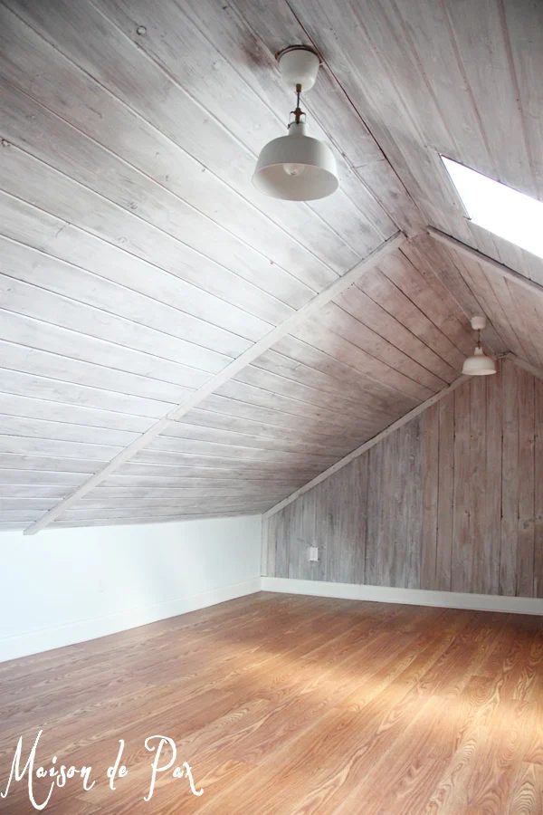 Whitewashed Wood Attic Walls And Ceiling Maison De Pax On Bekob