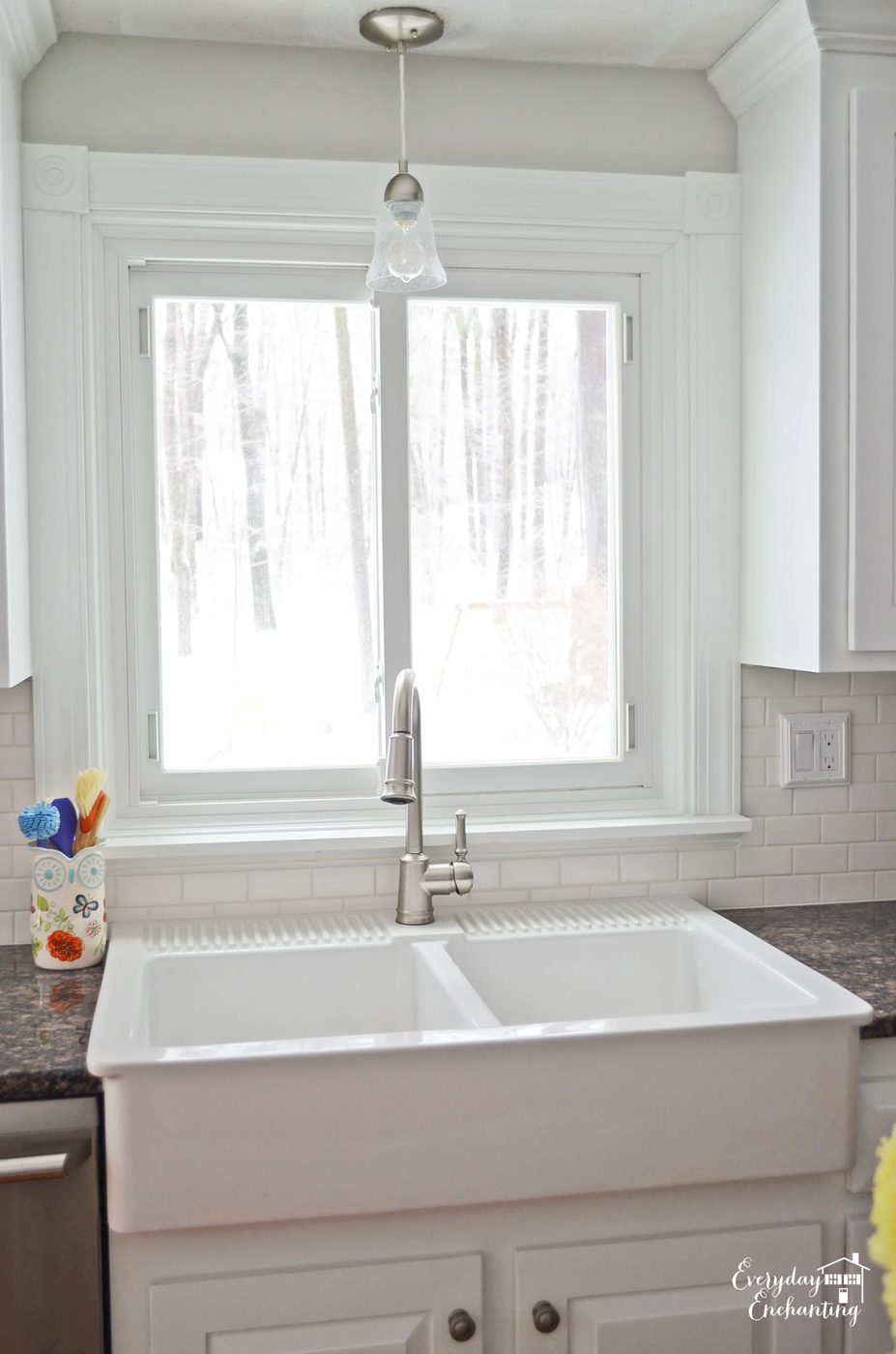 new IKEA sink in white kitchen, Everyday Enchanting on Bekob