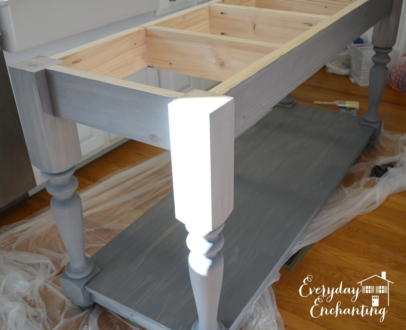 gray stained kitchen island, Everyday Enchanting on Bekob