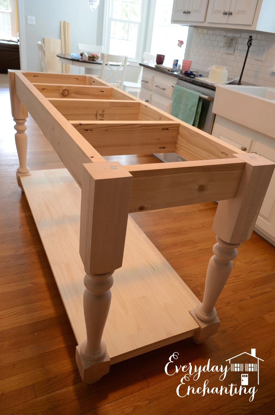 building the kitchen island base, Everyday Enchanting on Bekob