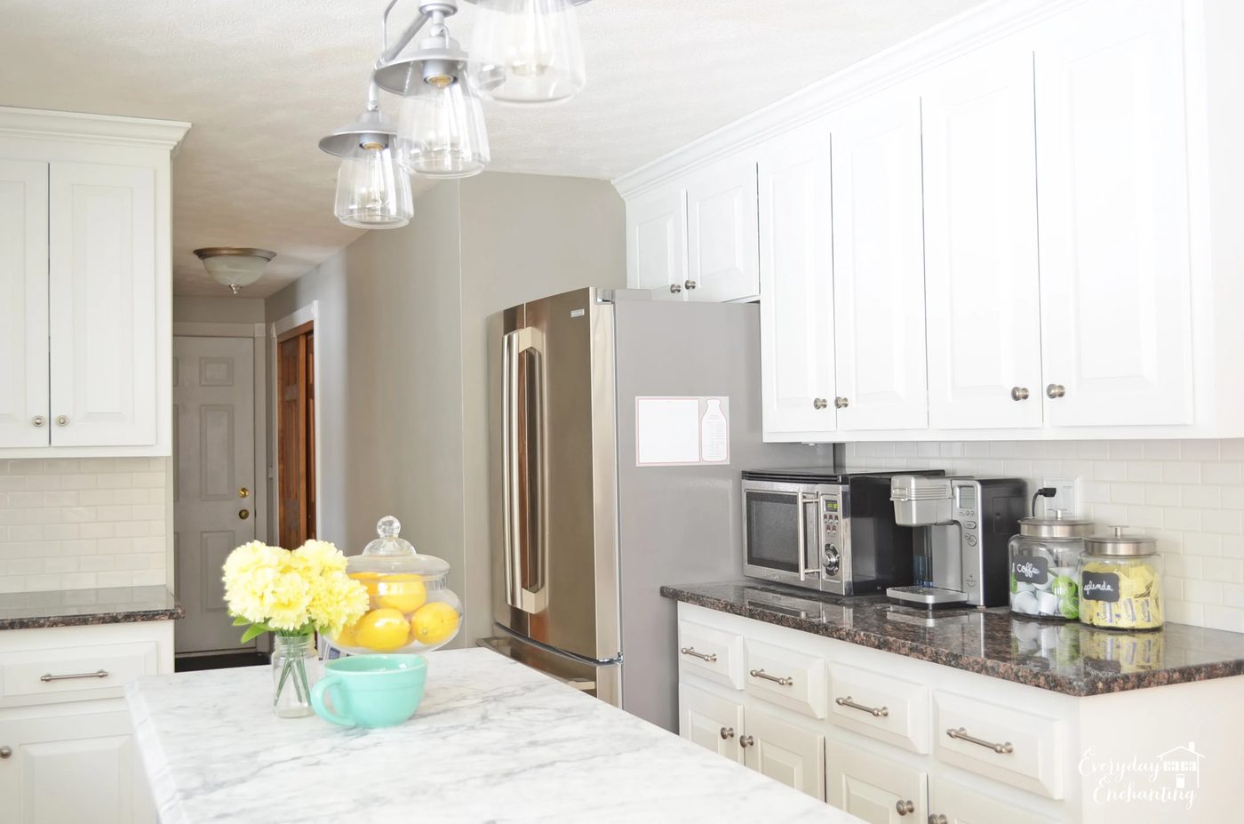 striking white kitchen renovation, Everyday Enchanting on Bekob