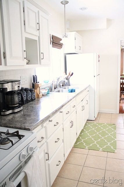 thrifted white kitchen cabinets