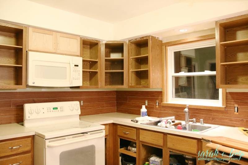 Farmhouse Style Faux Shiplap Backsplash walkthrough, All Things With Purpose Featured On @Bekob