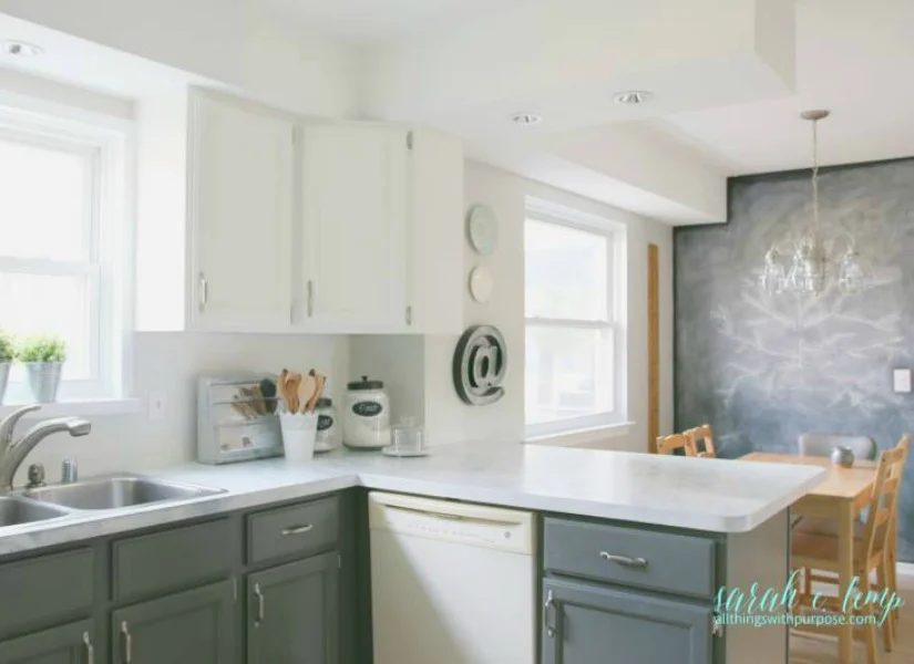 Handmade Shiplap Kitchen Backsplash in a modest-cost-Friendly White Kitchen Renovation