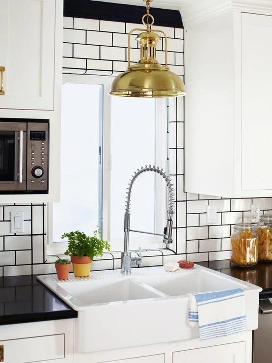 white subway tile with black grout kitchen6