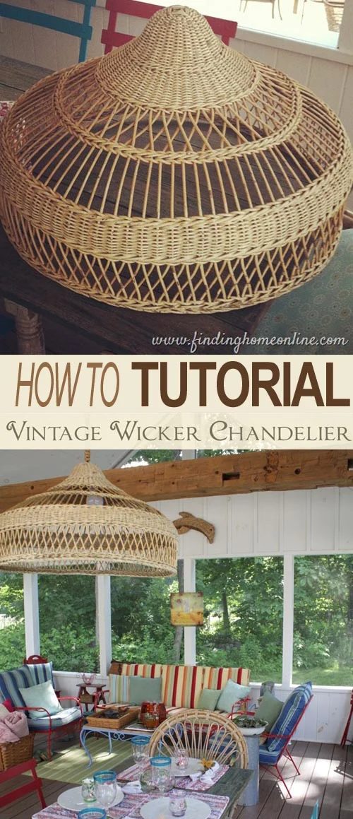 vintage-chandelier-wicker-shade-basket-bowl-handmade-walkthrough-Bekob.com