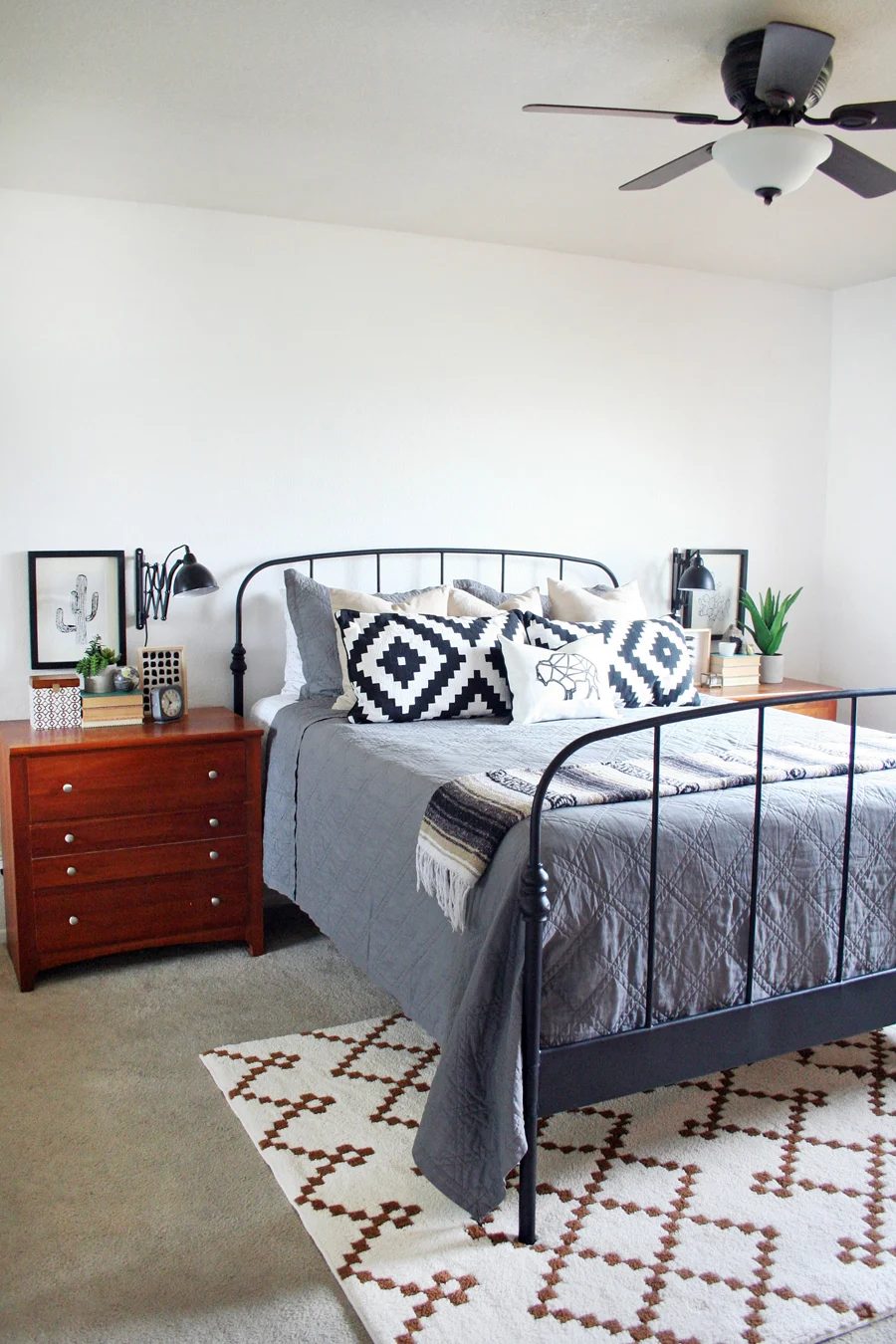 modern southwest inspired master bedroom The Crafted Sparrow