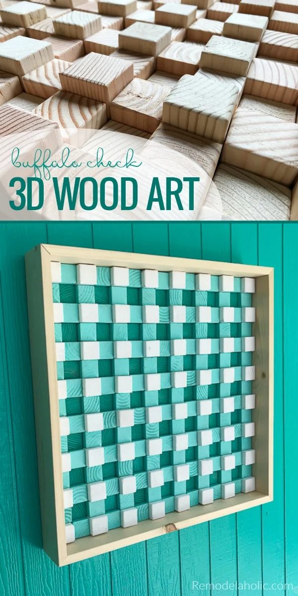 Handmade Textured 3D Wood Wall Art walkthrough, with a Buffalo Check Pattern | Made from 2x4s #Bekob #woodartchallenge