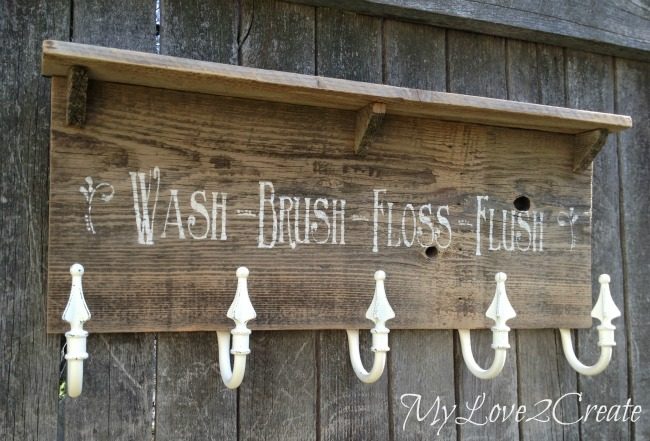 reclaimed wood and curtain tieback towel rack, My Love 2 Create