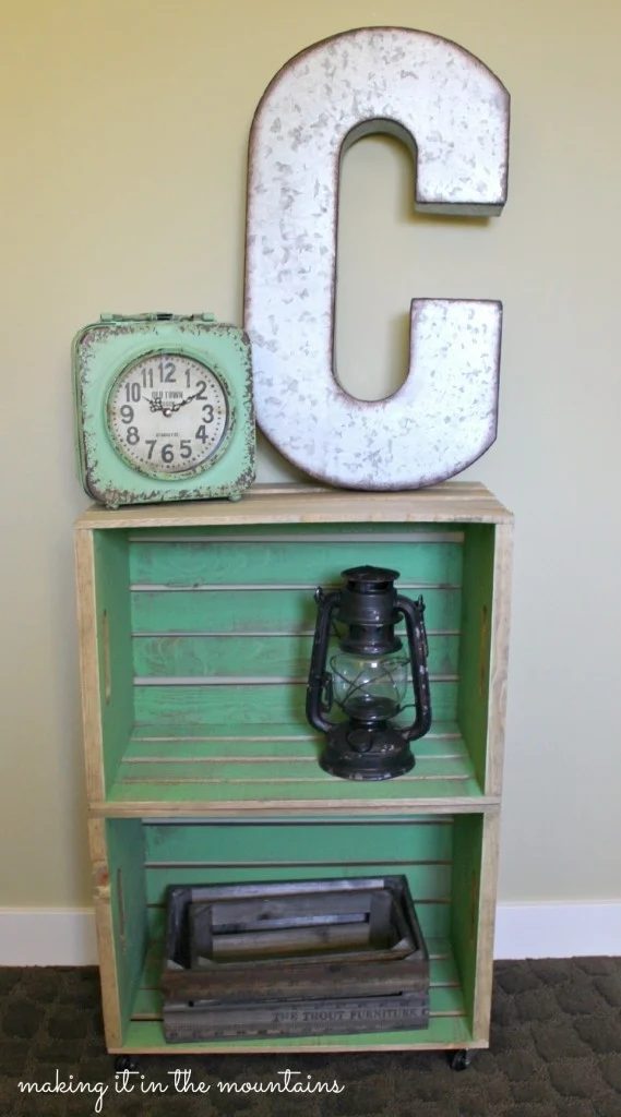 wood crate bedside table, Making It In The Mountains