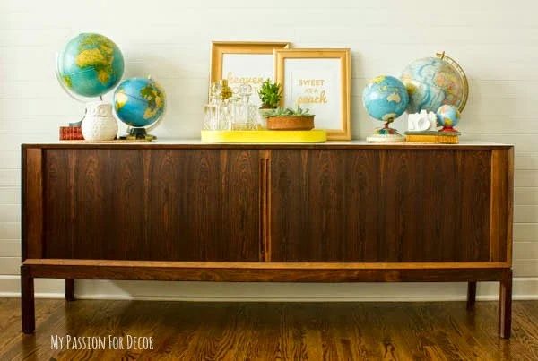 restored wood midcentury console, My Passion for Decor